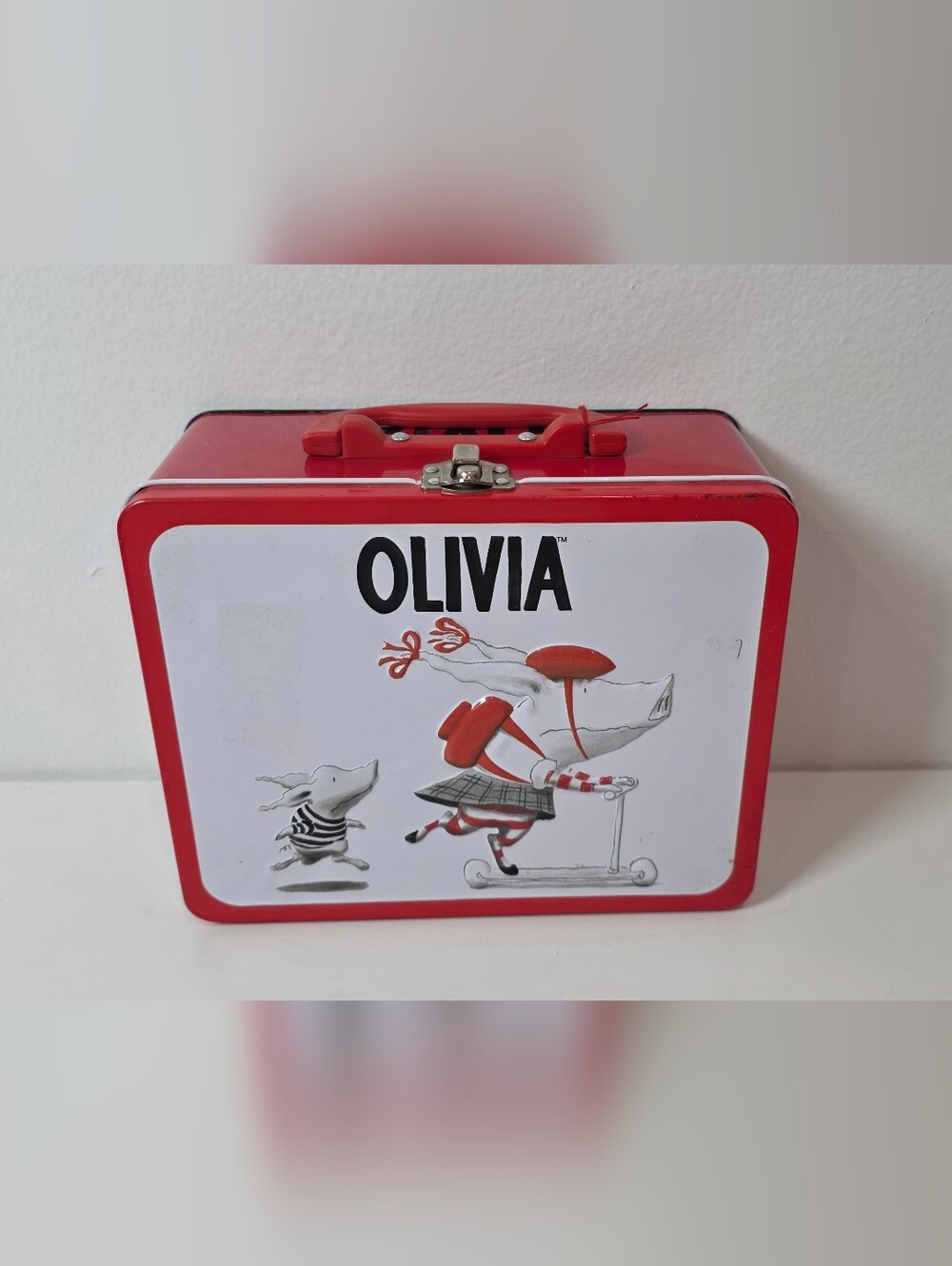 OLIVIA Red Tin Lunchbox